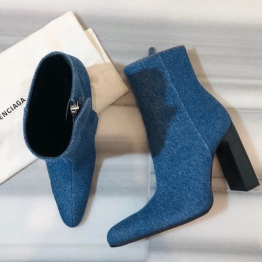 BALENCIAGA DENIM BOOTIES - Picture 2 of 4